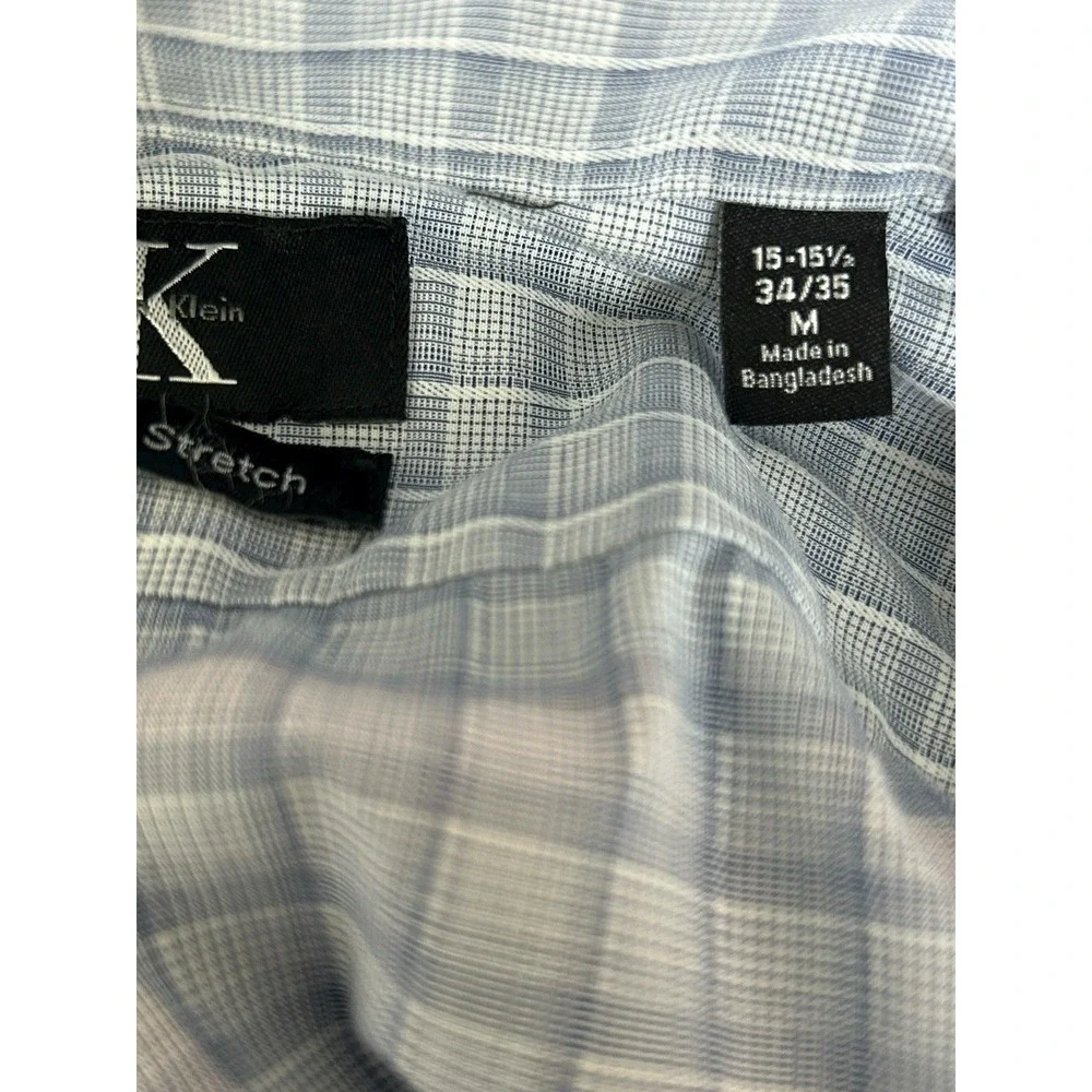 CALVIN KLEIN Men's Slim Fit STRETCH Dress SHIRT Blue 15-15.5 34/35 Size Medium M